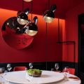 深圳光明时尚西餐厅红色优雅包厢装修设计