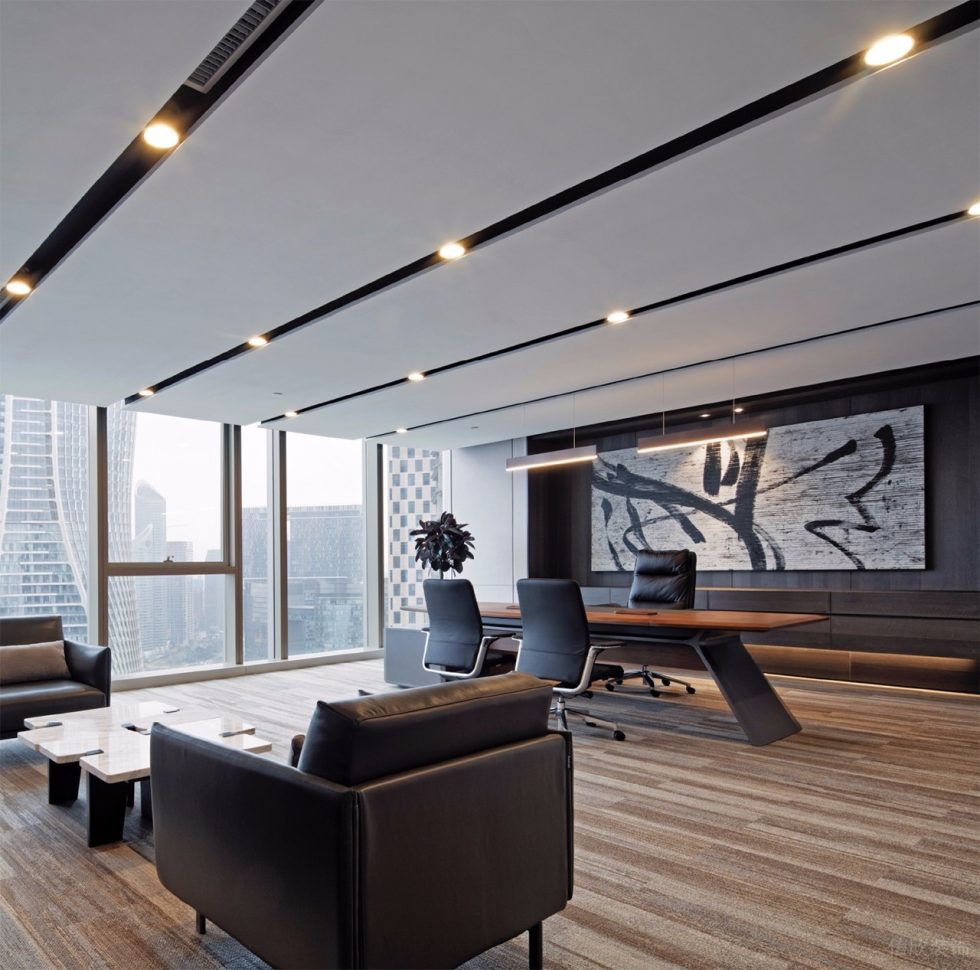 深圳南山惠恒大厦现代简约风格设计理念办公室装修案例董事长办公室