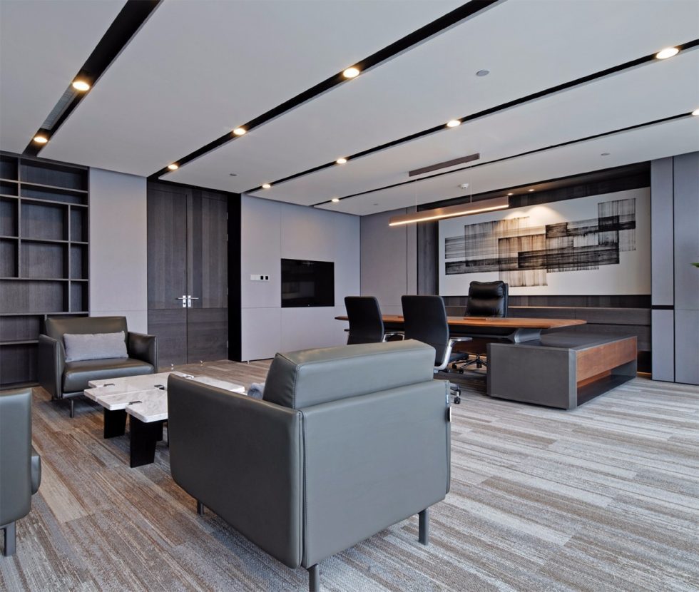 深圳龙岗惠恒大厦现代简约风格设计理念办公室装修案例经理办公室