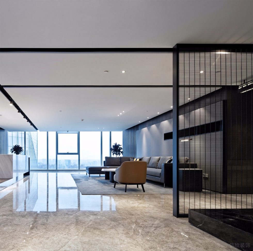 深圳南山惠恒大厦现代简约风格设计理念办公室装修案例前厅休息等候区