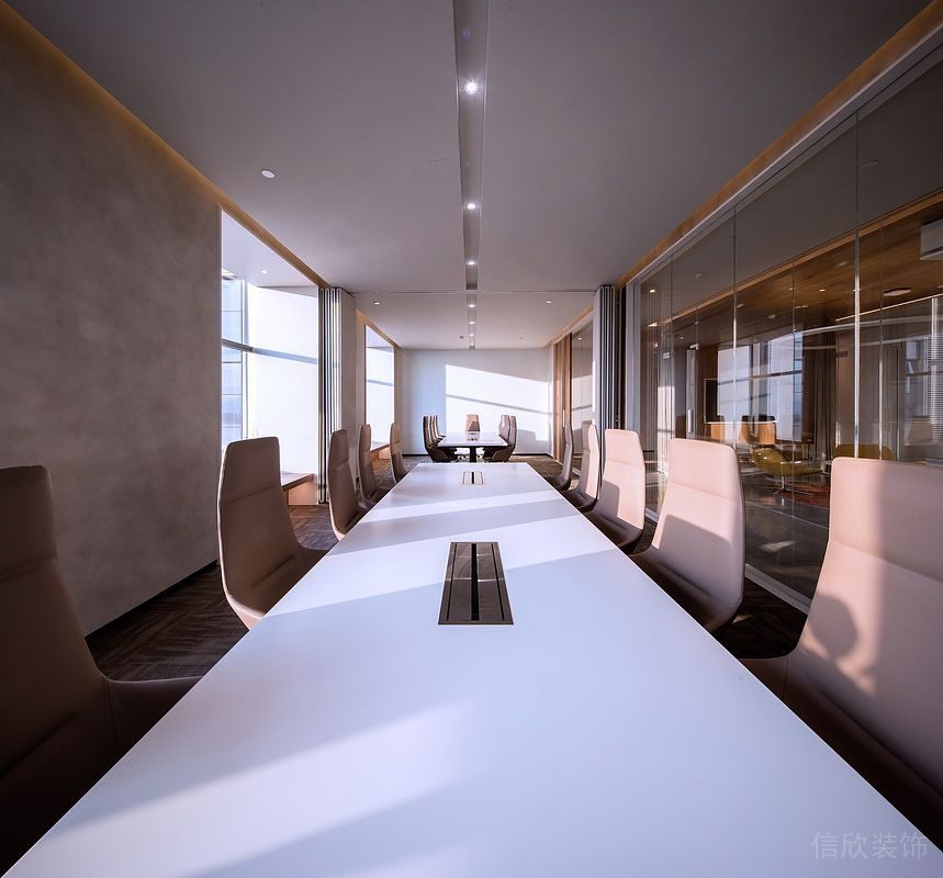 深圳龙岗万国城大厦简约现代风设计特色办公室装修案例会议室