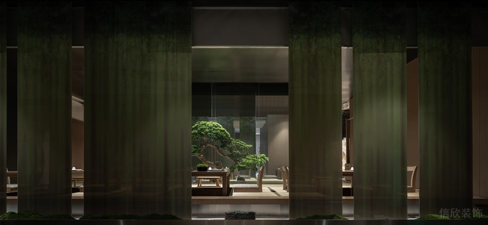 深圳龙华日式风格餐厅落地玻璃外观设计装修