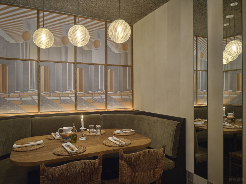 深圳南山现代欧式风餐厅复古沙发半包区设计装修