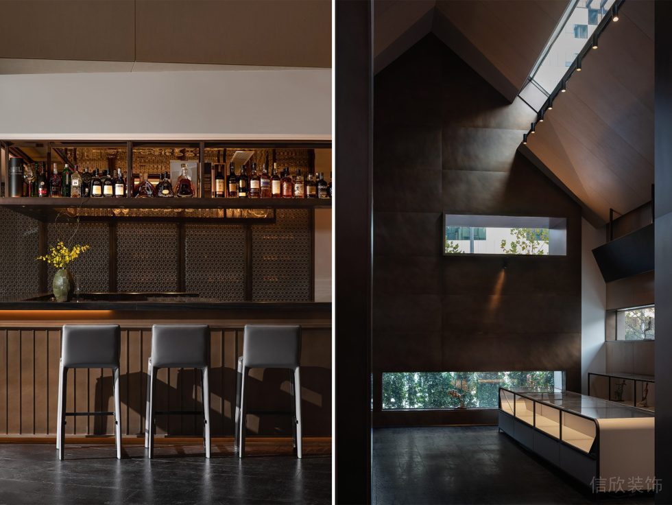 深圳市龙岗区新中式风格餐厅诧寂风水吧台装修设计