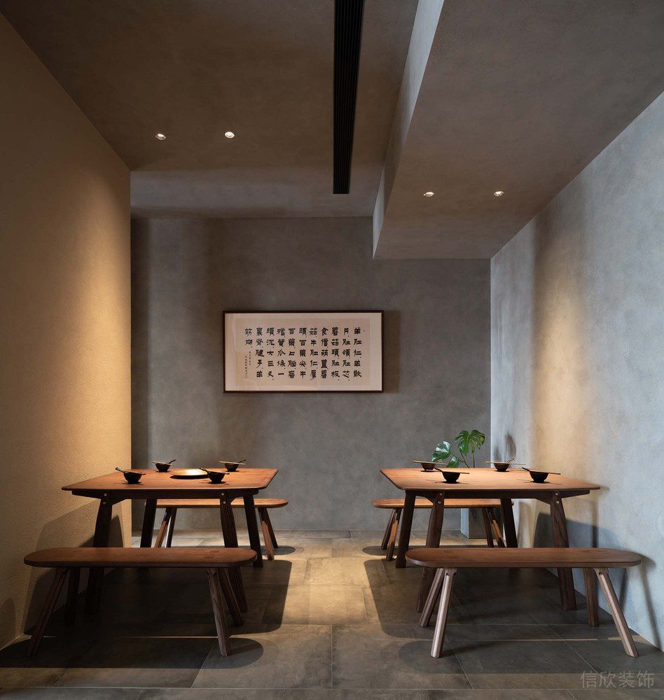 深圳市龙岗区中式风格餐厅原木餐桌椅装修设计
