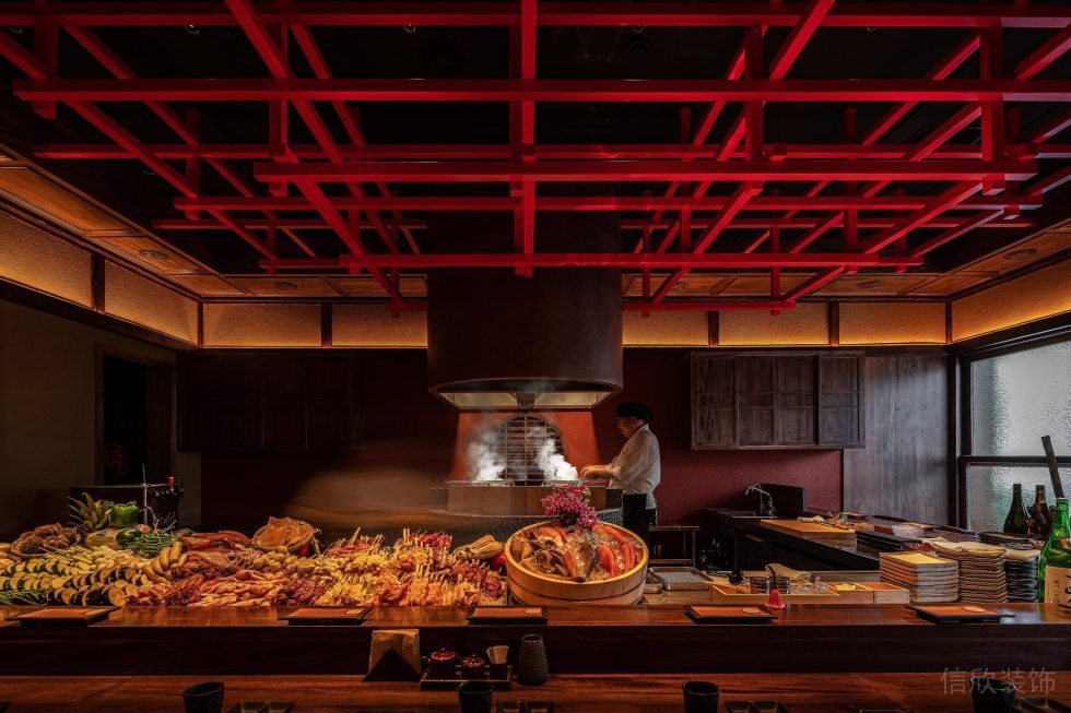 深圳市日式风格餐厅餐台装修设计
