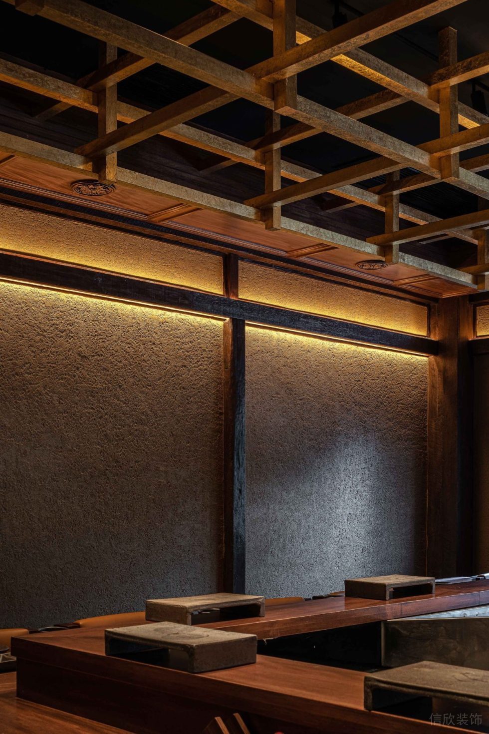 深圳市日式风格餐厅墙面细节装修设计