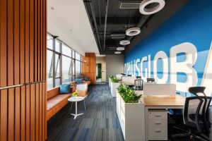 现代多元化风格办公室装修工程蓝色调主管办公区效果图