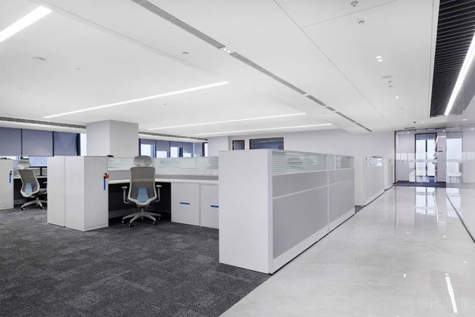 现代极简主义灰色主调办公室装修设计案例 工作区