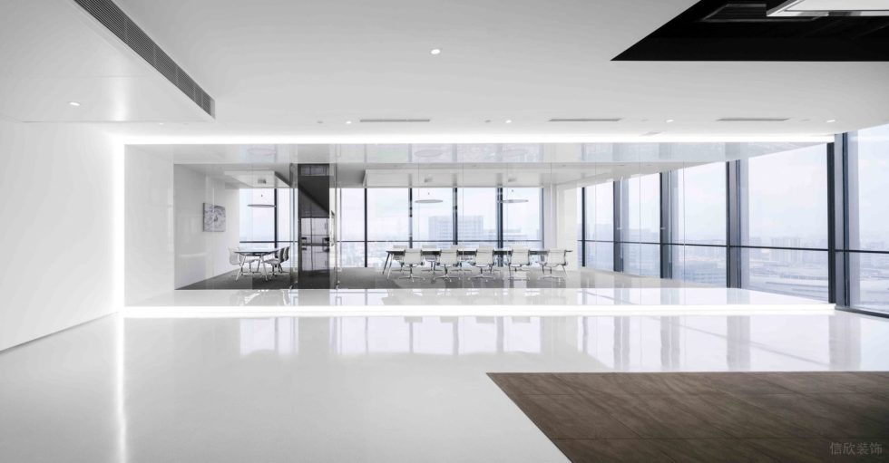 洁白现代风办公室装修设计白色调会议室