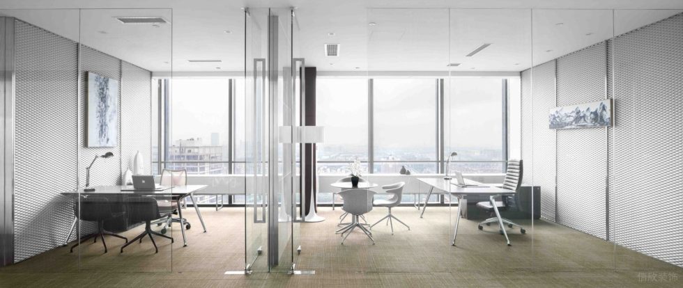 洁白现代风办公室装修设计白色系高管办公室