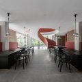 简约中式风中餐厅对称式大堂雅座区装修设计