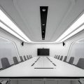 深圳罗湖深润大厦摩登现代风办公室装修案例白色调会议室效果图