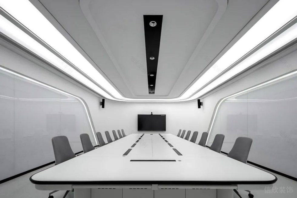 摩登现代风办公室装修案例白色调会议室