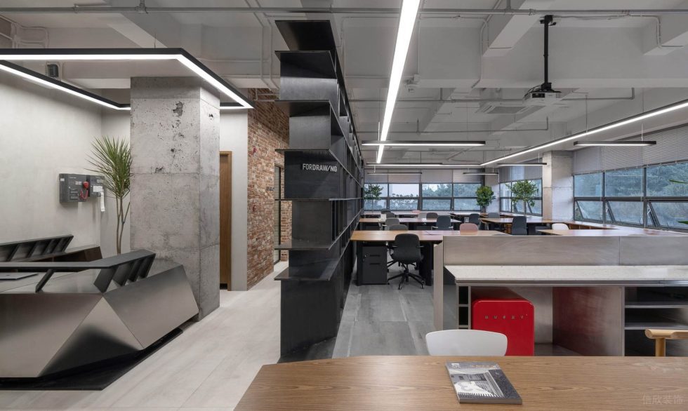 美式工业风办公室装修设计素色系办公大厅