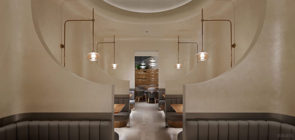 现代极简餐厅柔和走廊装修设计