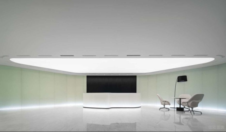 现代时尚简约风办公室装修设计 前台大厅服务台