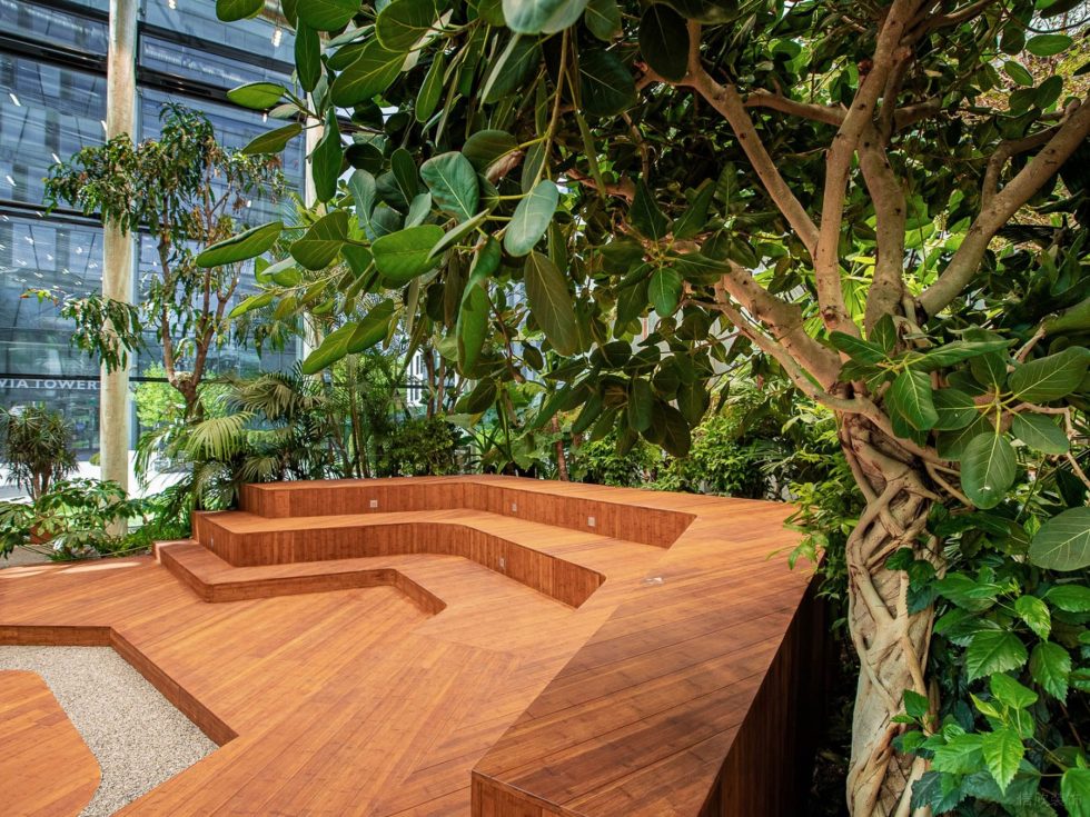 异域花园风办公室装修设计 阶梯造型木凳