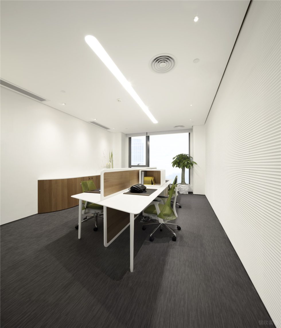 灰白色现代风办公室装修设计灰白色财务室