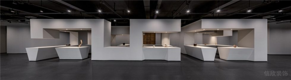 极简中式混搭风陶瓷艺术品展厅装修设计 展厅全景图