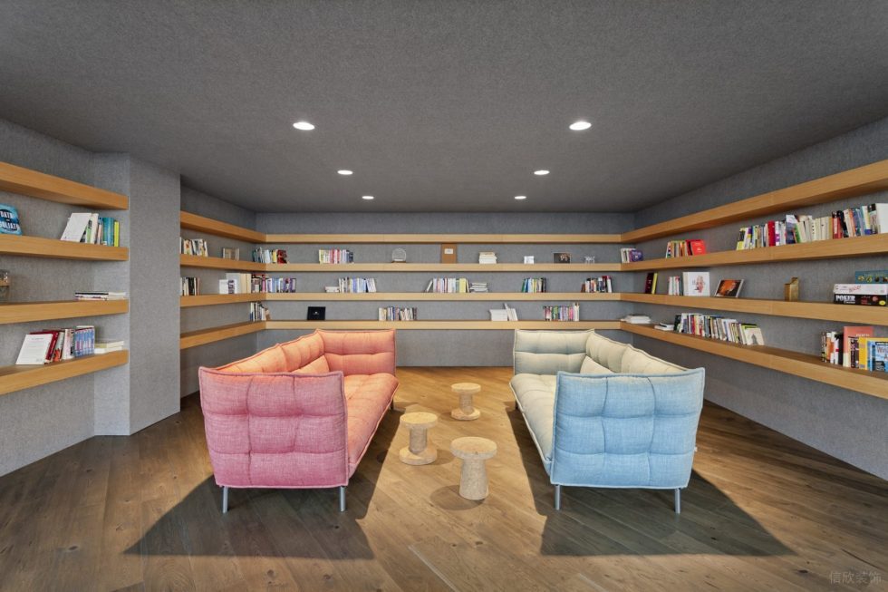 简约混搭风办公室装修设计暖灰色休闲阅览区