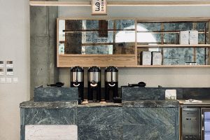 舒适自然感咖啡店高级工作台装修设计