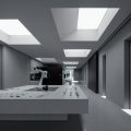 现代灯具全球旗舰展厅装修设计 顶面地面led灯饰展示