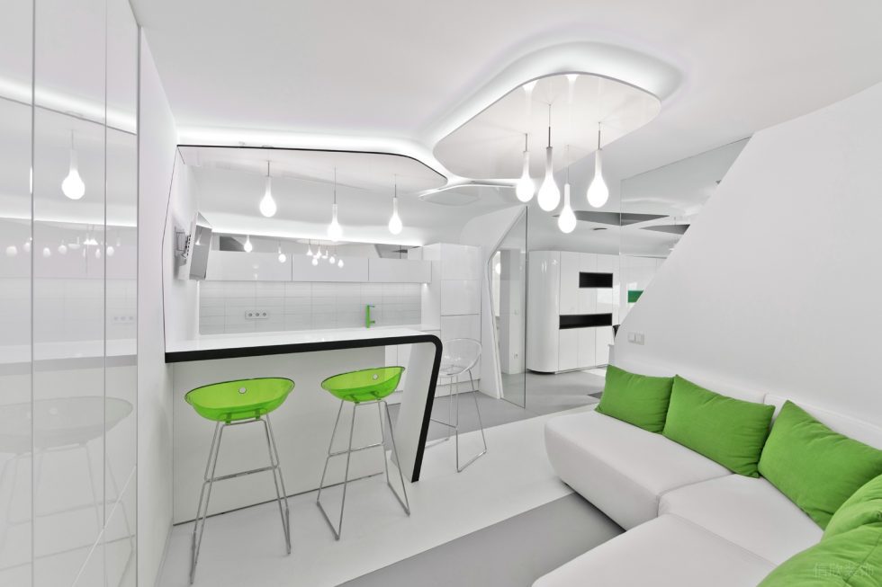 雅白现代风办公室装修设计白色调茶水间