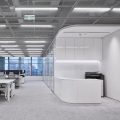 素色调现代简约风办公室装修设计黑白灰办公大厅效果图