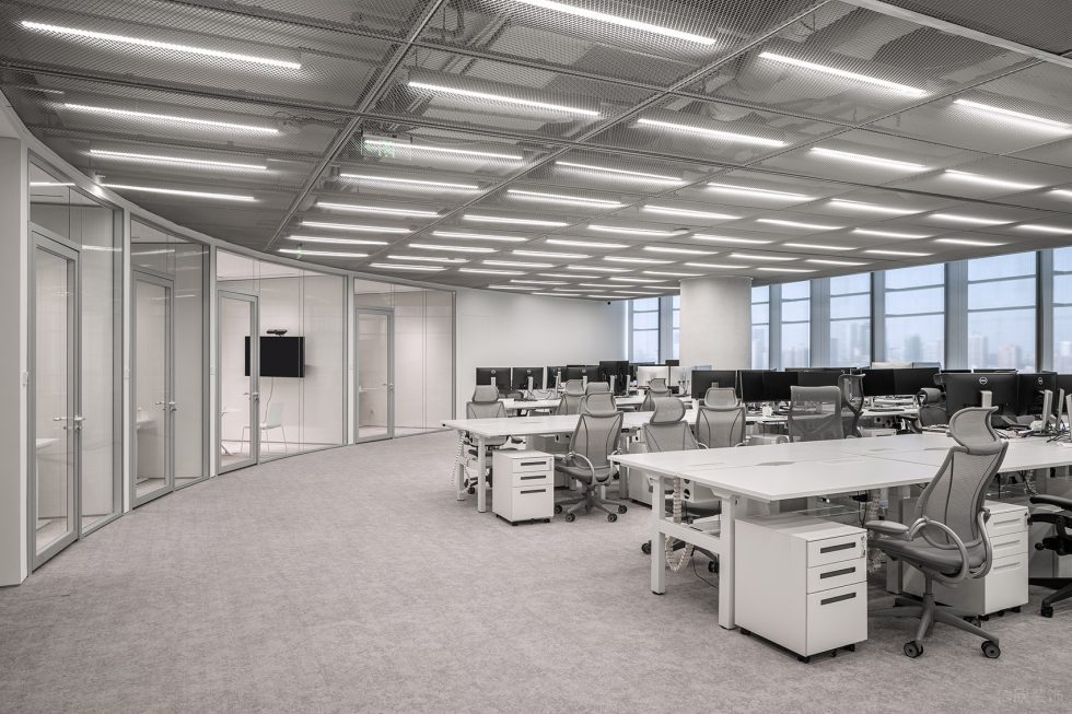 素色调现代简约风办公室装修设计黑白灰办公区