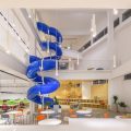 多彩色趣味现代风办公室装修设计多彩色综合办公大厅效果图