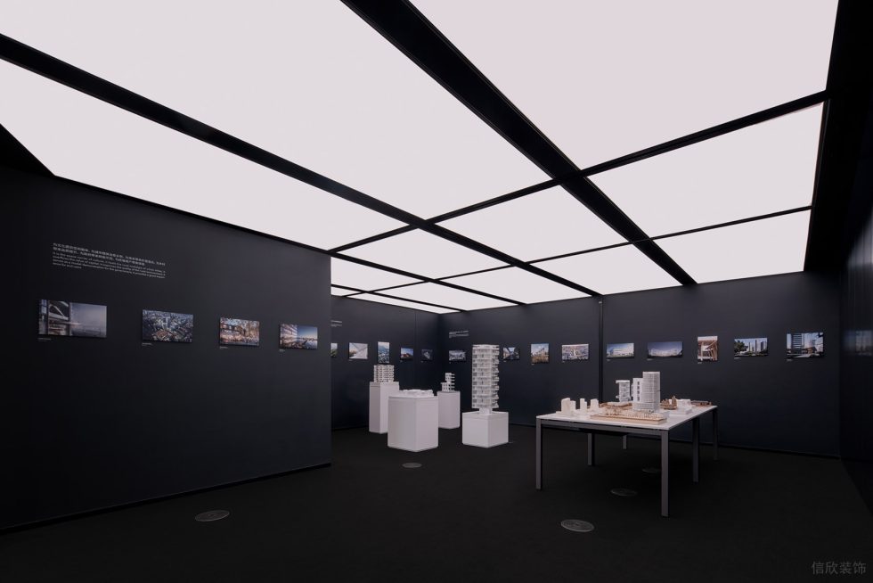 黑白色极简风办公室装修设计黑色系展厅