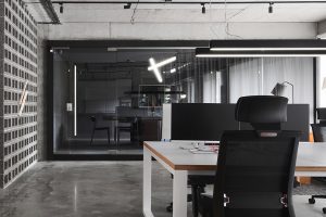 黑白灰前卫极简风办公室装修设计黑白灰开放式办公区效果图