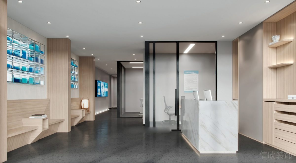 深圳南山兰光科技大厦海洋牙科口腔诊所大厅效果