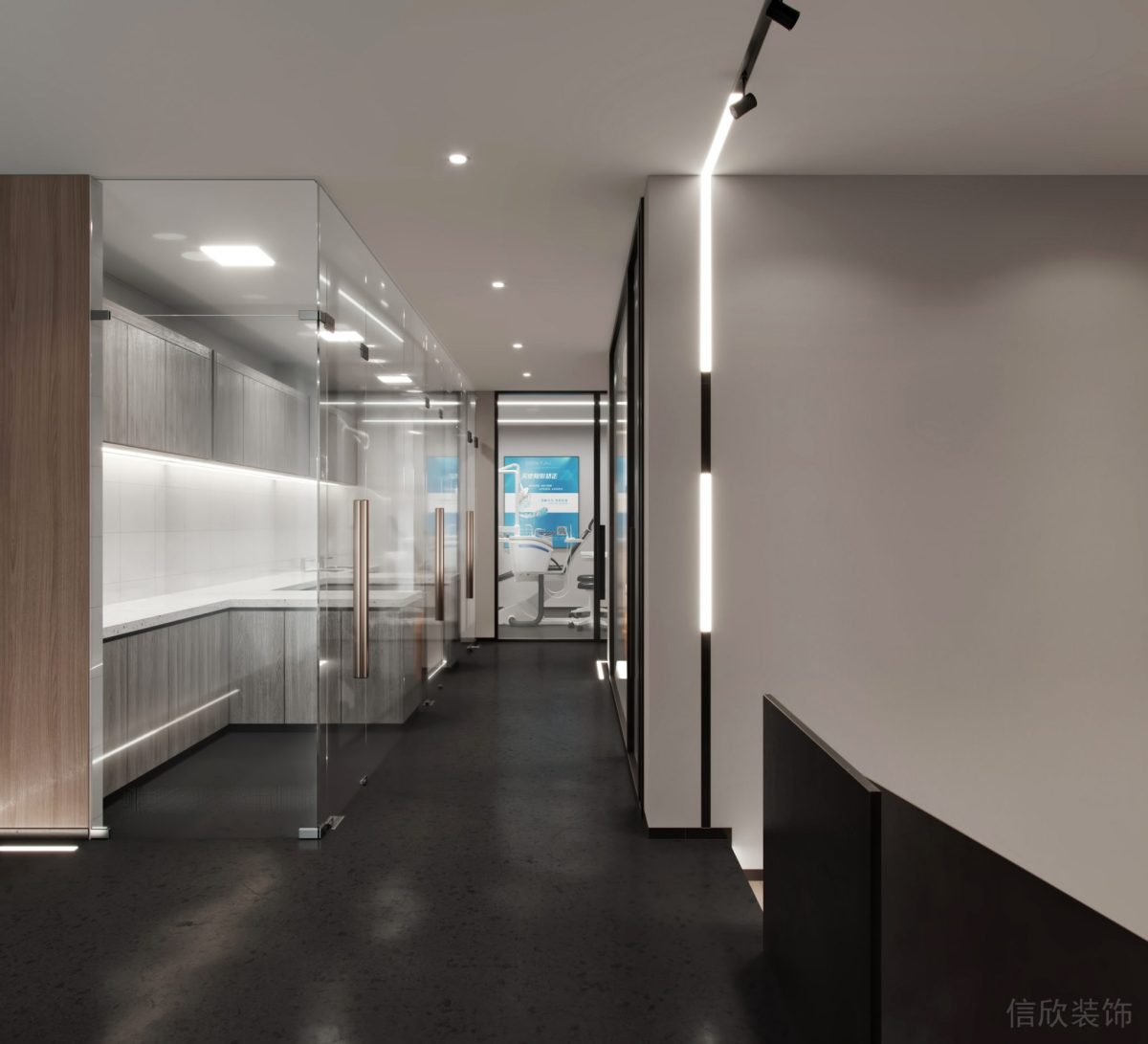 深圳南山兰光科技大厦海洋牙科口腔诊所消毒室白色设计效果