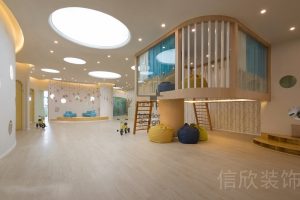 深圳市福田区财富大厦珑珑儿童培训中心装修设计大厅悬空式休息区