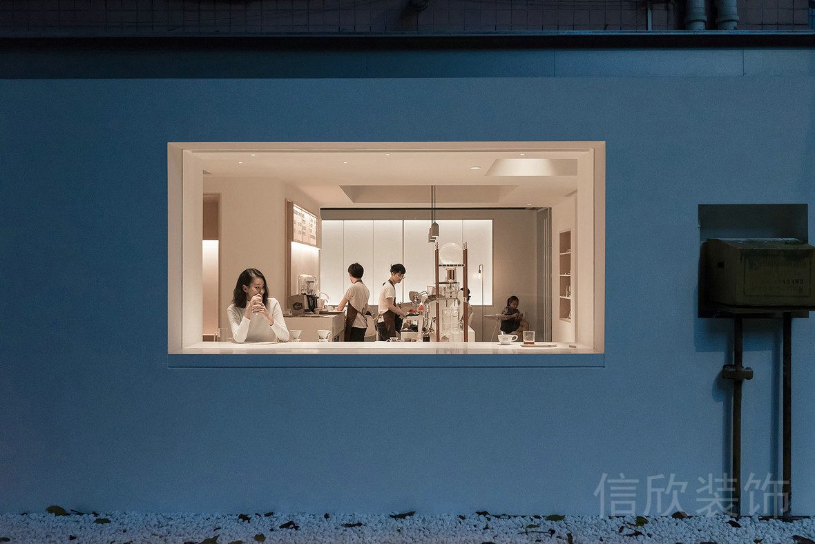 咖啡店铺镂空墙体设计效果图墙体镂空工业风设计
