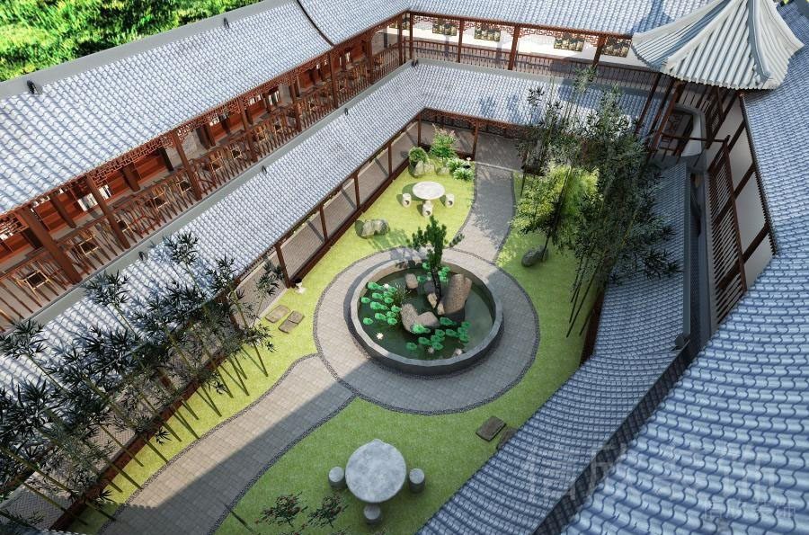养老院中间庭院景观