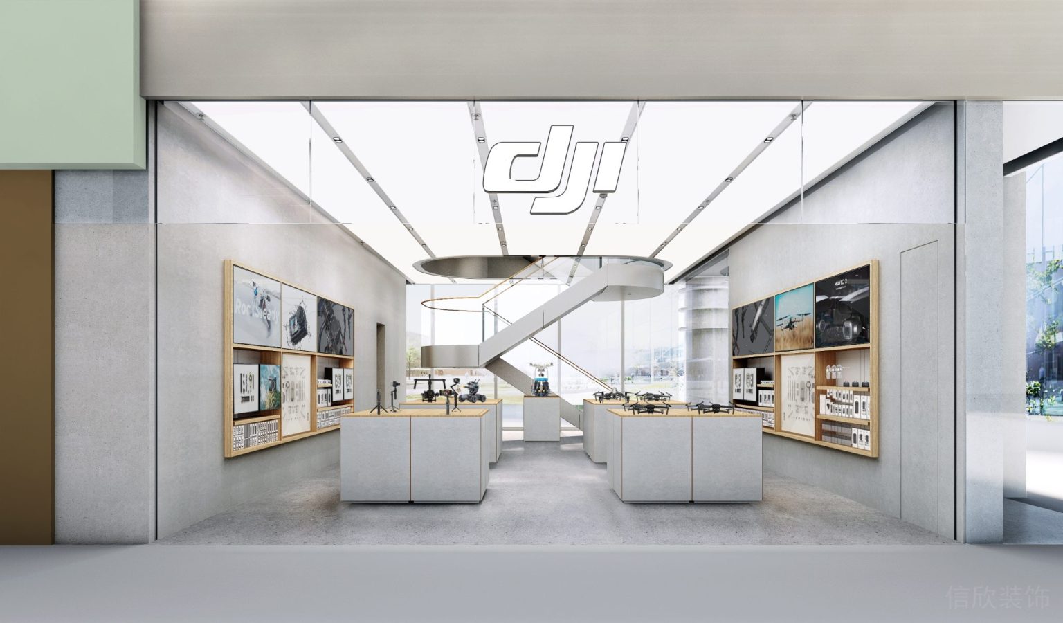 大疆壹方城店门头招牌效果图